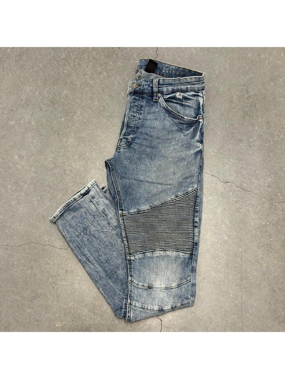Pacsun Stacked Skinny Blue Jeans